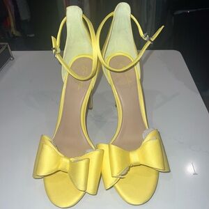 Gianni Bini x Jess Southern Yellow Satin Bow Heels
